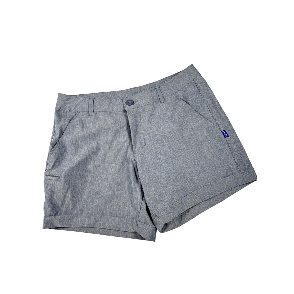 Huk Performance Fishing Shorts Womens Small Blue Heathered Outdoor Activewear